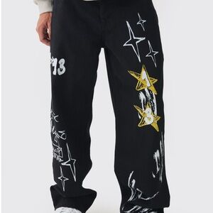 Black and White Graphic Men's Bag